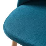 Gestoffeerde stoelen Jacklin II (2 stuk) geweven stof/metaal - eikenhouten look - Jeansblauw