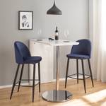 Barstoelen Jacklin II (2 stuk) fluweel/metaal - zwart - Donkerblauw