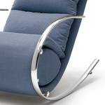 Rocking chair Fox Tissu structuré - Bleu jean