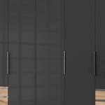 Armoire Level 36C Imitation chêne parqueté / Verre gris - 250 x 236 cm - Plus de 5 tiroirs - Sans portes miroir