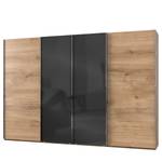 Schwebetürenschrank Level 36 C Eiche Dekor / Hochglanz Graphit - 350 x 236 cm - Ohne