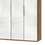 Armoire Level 36C Blanc brillant / Imitiation chêne - 150 x 236 cm - Sans - Sans portes miroir