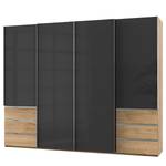 Schwebetürenschrank Level 36 C Hochglanz Grau / Eiche Dekor - 300 x 236 cm - Mehr als 5 Schubladen