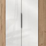 Armoire d’angle Level 36C Imitation chêne / Blanc brillant - Hauteur : 216 cm