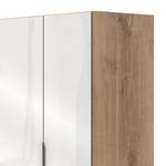 Armoire d’angle Level 36C Imitation chêne / Blanc brillant - Hauteur : 236 cm