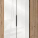 Armoire d’angle Level 36C Imitation chêne / Blanc brillant - Hauteur : 236 cm