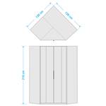 Eckschrank Level 36C Eiche Dekor / Hochglanz Graphit - Höhe: 216 cm