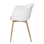Chaise à accoudoirs Odon Matière plastique / Métal - Imitation chêne - Blanc - 1 chaise