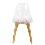 Chaise Pauel Matière plastique / Hêtre massif - Transparent / Hêtre - Lot de 2