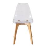 Chaise Pauel Matière plastique / Hêtre massif - Transparent / Hêtre - Lot de 2