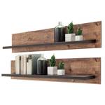 Wandplanken Hixson (set van 2) Barrique eikenhouten look/zwart