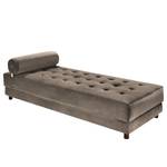 Chaise longue Tavani (met slaapfunctie) fluweel - Velours Fosca: Cappuccino