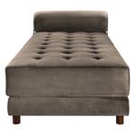 Chaise longue Tavani (met slaapfunctie) fluweel - Velours Fosca: Cappuccino