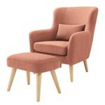 Fauteuil Ribolt Tissage à plat - Tissu Sura: Corail