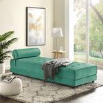 Chaise longue Tavani (met slaapfunctie) fluweel - Velours Fosca: Mintgroen