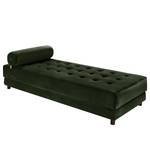 Chaise longue Tavani (met slaapfunctie) fluweel - Velours Deja: Donkergroen