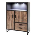 Highboard Hixson Eiche Barrique Dekor / Schwarz