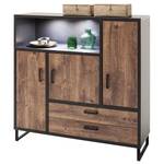 Credenza Hixson Effetto quercia barrique / Nero