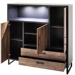 Credenza Hixson Effetto quercia barrique / Nero