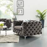 Fauteuil Leominster III fluweel - Donkergrijs