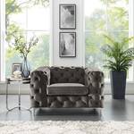 Fauteuil Leominster III fluweel - Donkergrijs