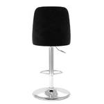 Chaises de bar Lux II (lot de 2) Velours / Métal - Tissu Vika : Noir - Argenté