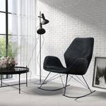 Schommelfauteuil Bluemont fluweel - zwart - Velours