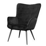 Fauteuil Bixby fluweel - zwart - Zonder hocker - Velours