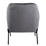 Fauteuil Bohemia grijs - Met hocker - Velours