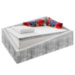 Lit boxspring Crooked Blanc / Gris - 180 x 200cm