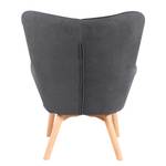 Fauteuil Kausala geweven stof - Met hocker