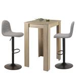 Barstoelen Jenkins (set van 2) geweven stof/metaal - chroomkleurig - Grijs - Zwart