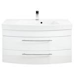 Meuble avec vasque Luna Blanc brillant - Largeur : 101 cm