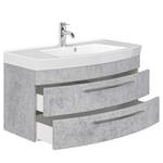 Badkamerset Luna III (3-delig) inclusief verlichting - Concrete look - Breedte: 135 cm