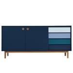 Dressoir Color Box deels massief eikenhout - Marineblauw