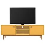 Tv-meubel Color Box deels massief eikenhout - Mosterdgeel