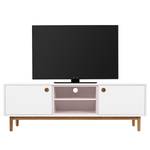 Meuble TV Color Box Partiellement en chêne massif - Blanc / Rose
