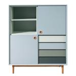 Highboard Color Box deels massief eikenhout - Pastelblauw