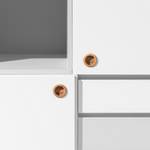 Highboard Color Box deels massief eikenhout - Wit/lichtgrijs