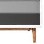 Highboard Color Box deels massief eikenhout - Wit/lichtgrijs