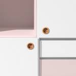 Highboard Color Box deels massief eikenhout - Wit/roze