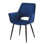 Gestoffeerde stoel Miena fluweel/metaal - zwart - Royalblauw