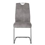 Chaise cantilever Cotulla Microfibre / Métal - Noir - Gris vintage - Lot de 2