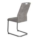 Chaise cantilever Cotulla Microfibre / Métal - Noir - Gris vintage - Lot de 2