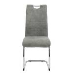 Chaise cantilever La Paz II Microfibre / Métal - Chrome - Gris vintage - Lot de 2