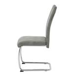 Chaise cantilever La Paz II Microfibre / Métal - Chrome - Gris vintage - Lot de 2