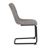 Chaise cantilever Ewing Microfibre / Métal - Noir - Gris - Lot de 2