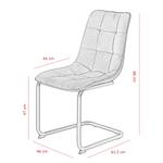 Chaise cantilever Ewing Microfibre / Métal - Noir - Gris - Lot de 2