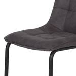 Chaise cantilever Ewing Microfibre / Métal - Noir - Anthracite - Lot de 2