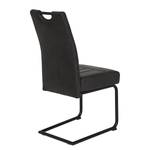 Chaises cantilever Bovina (lot de 2) Microfibre / Métal - Noir - Noir vintage